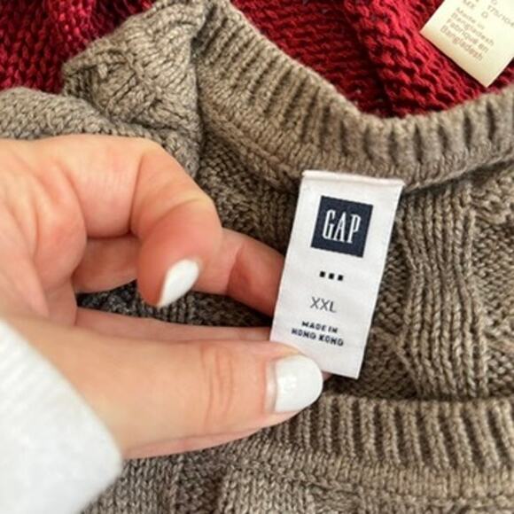 Gap Brown Chunky Knit Sweater Size XXL - Picture 3 of 6